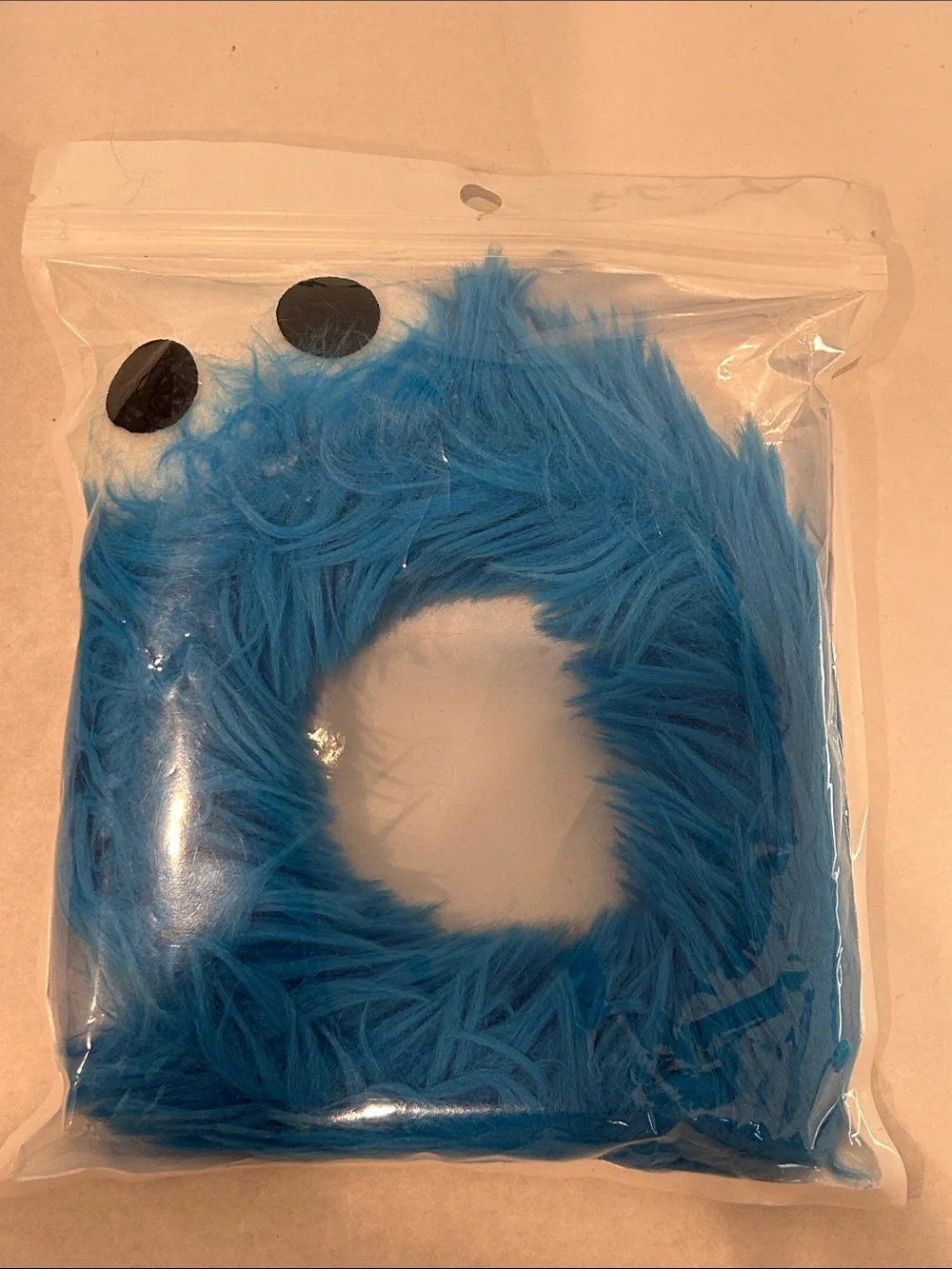Blue Fuzzy Cookie Monster Headband with Character Eyes new kids one size